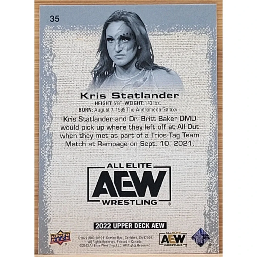 2022 UPPER DECK AEW  KRIS‎ STATLANDER GOLD